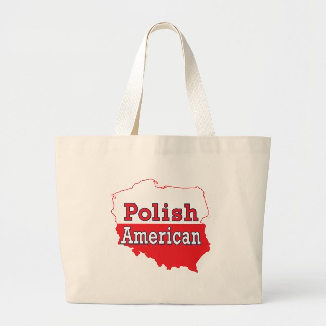 Polish American Map Large Tote Bag (Front)