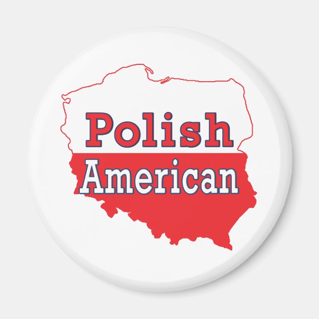 Polish American Map Magnet (Front)