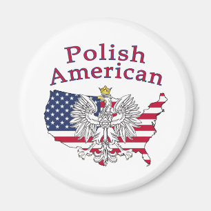 Polish American Map Magnet