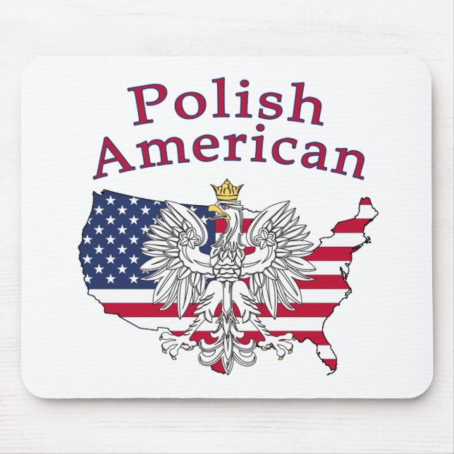 Polish American Map Mouse Mat (Front)