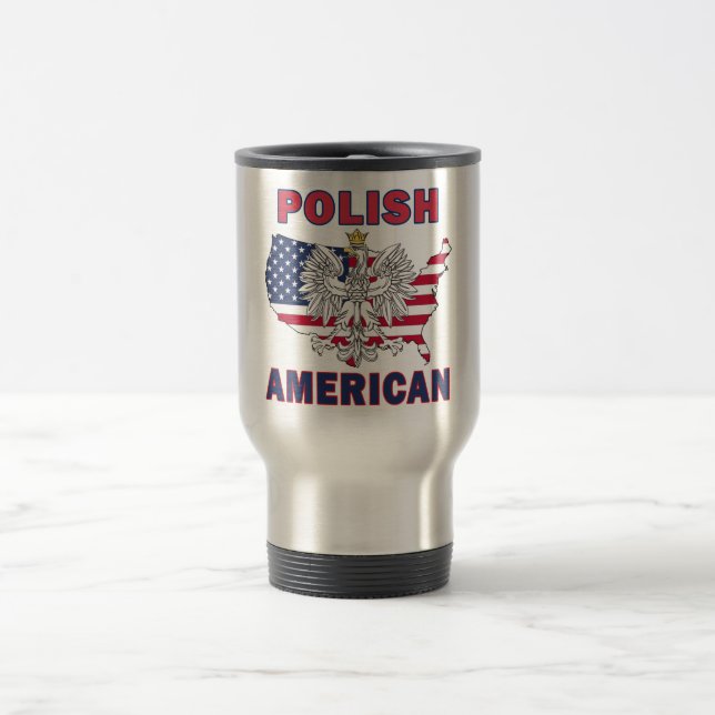 Polish American Map Travel Mug (Center)