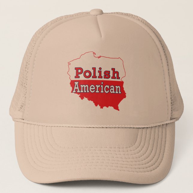 Polish American Map Trucker Hat (Front)