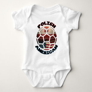 Polish American Soccer Ball Baby Bodysuit
