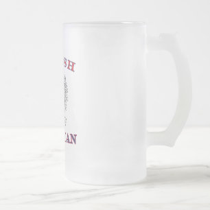 Polish American White Eagle Frosted Glass Beer Mug