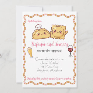 Polish and Italian Pierogi Ravioli Food Engagement Invitation