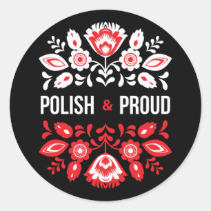 Polish and Proud Flowers Poland Polska Classic Round Sticker