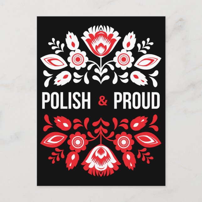 Polish and Proud Flowers Poland Polska Postcard (Front)