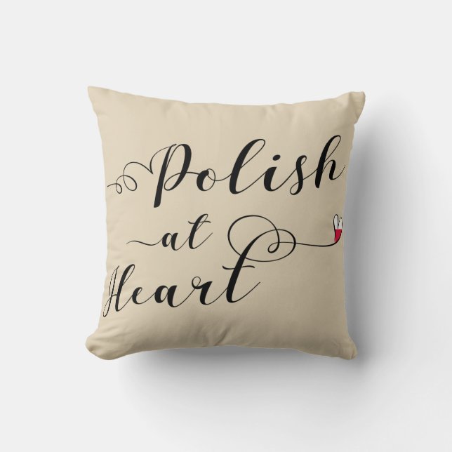 Polish At Heart Throw Cushion, Poland Cushion (Front)