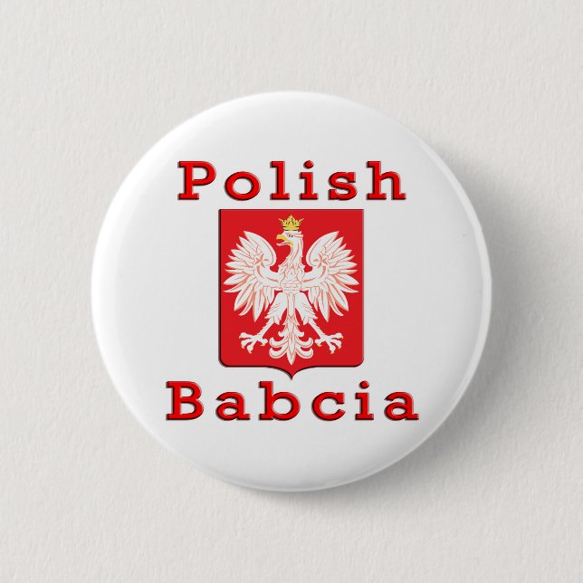 Polish Babcia Eagle 6 Cm Round Badge (Front)