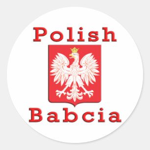 Polish Babcia Eagle Classic Round Sticker