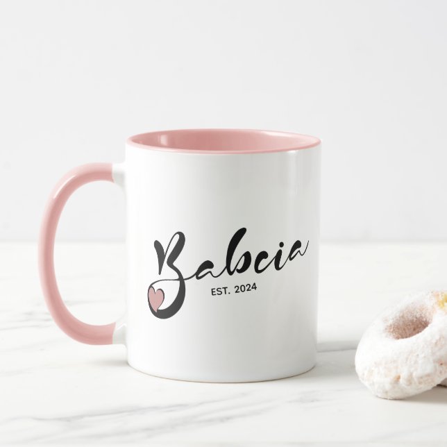 Polish Babcia Established Year - Grandmother Mug (With Donut)