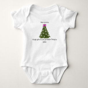 Polish baby 1st Christmas onsie Bodysuit