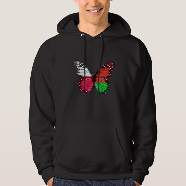 Polish Belarusian Flag Butterfly Hoodie (Front)