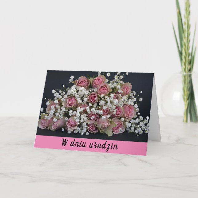 Polish birthday card urodziny greeting card (Front)