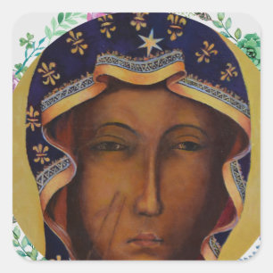 Polish Black Madonna Traditional Catholic gift Square Sticker