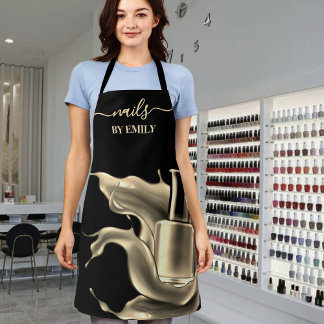 Polish bottle splash Custom Nail Salon Apron