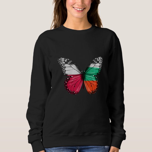 Polish Bulgarian Flag Butterfly Sweatshirt (Front)