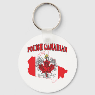 Polish Canadian Canada Flag Map Key Ring