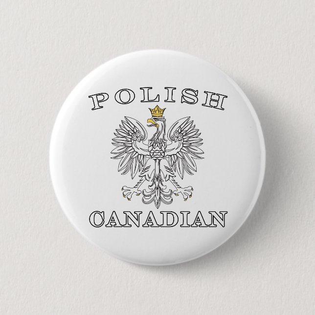 Polish Canadian Eagle 6 Cm Round Badge (Front)