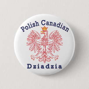 Polish Canadian Eagle Dziadzia 6 Cm Round Badge