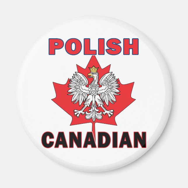Polish Canadian Eagle Leaf Magnet (Front)