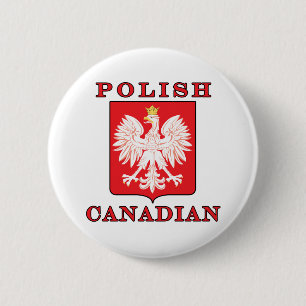 Polish Canadian Eagle Shield 6 Cm Round Badge