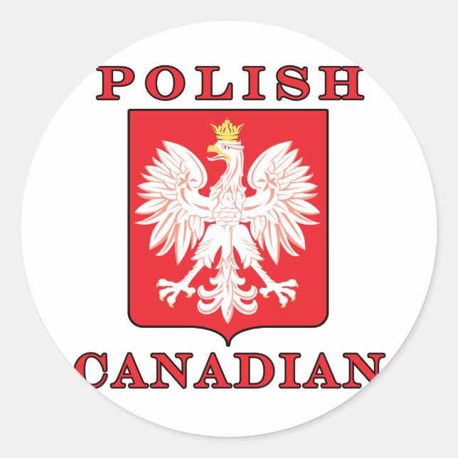 Polish Canadian Eagle Shield Classic Round Sticker (Front)