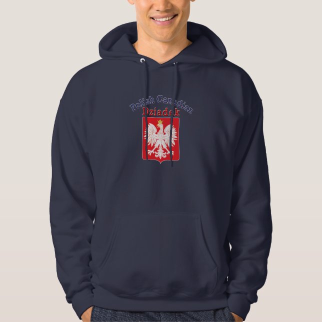 Polish Canadian Eagle Shield Dziadek Hoodie (Front)