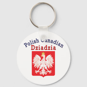 Polish Canadian Eagle Shield Dziadzia Key Ring