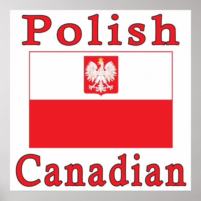 Polish Canadian Falcon Flag Poster (Front)
