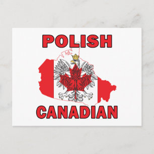 Polish Canadian Flag Canada Map Postcard