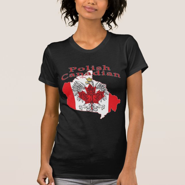 Polish Canadian Flag Map T-Shirt (Front)