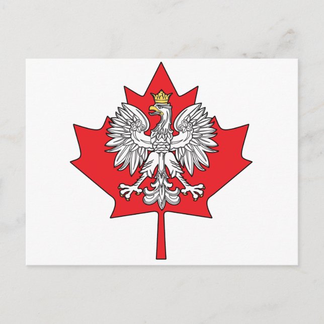 Polish Canadian Maple Leaf Postcard (Front)