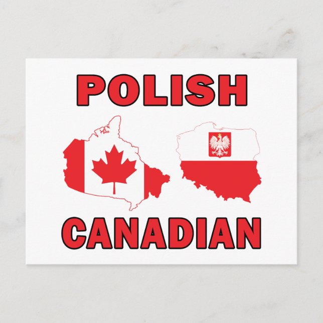 Polish Canadian Maps Postcard (Front)