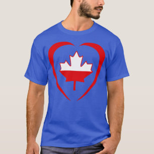 Polish Canadian Multinational Patriot Flag Heart T-Shirt