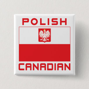 Polish Canadian Poland Falcon Flag 15 Cm Square Badge