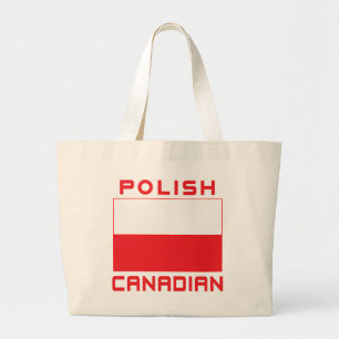 Polish Canadian Poland Flag Large Tote Bag