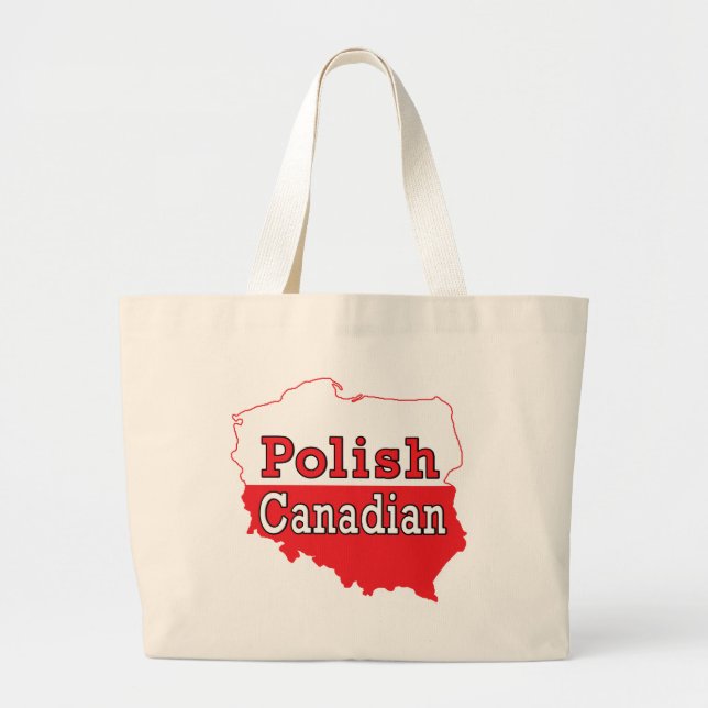 Polish Canadian Polish Map Large Tote Bag (Front)