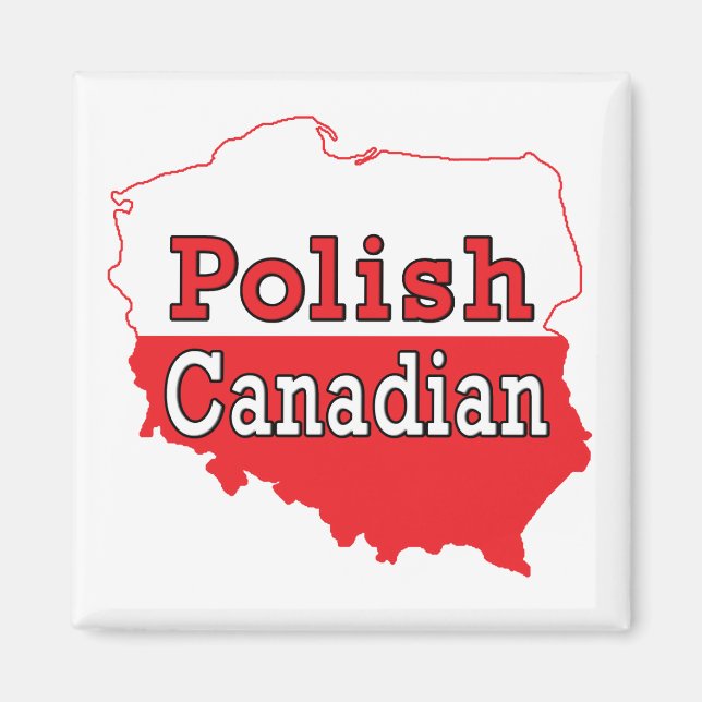Polish Canadian Polish Map Magnet (Front)