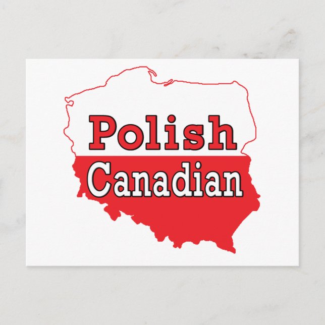 Polish Canadian Polish Map Postcard (Front)