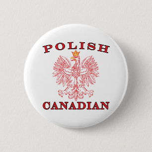 Polish Canadian Red Eagle 6 Cm Round Badge