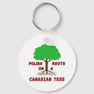 Polish Canadian Roots Key Ring