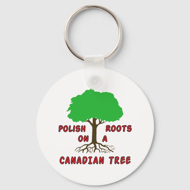 Polish Canadian Roots Key Ring (Front)