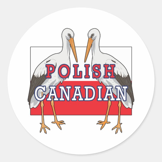 Polish Canadian Stork Classic Round Sticker (Front)