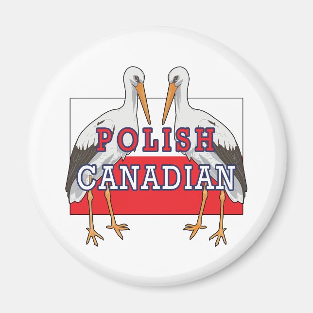 Polish Canadian Stork Magnet (Front)