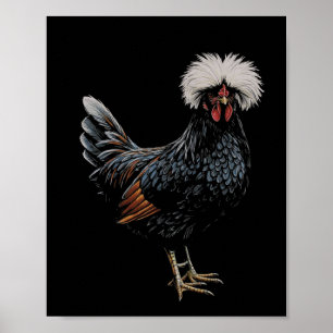 Polish Chicken Drawing Art Design Poster