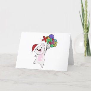 Polish Christmas Snow Winter Animals Polar Bears Holiday Card