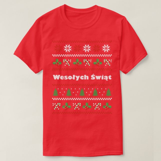 Polish Christmas Wesolych Swiat T-Shirt (Design Front)