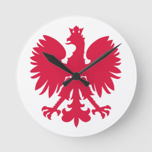 Polish Coat of Arms Eagle Round Clock