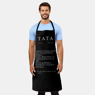 Polish Dad Gift - TATA Definition Black Apron